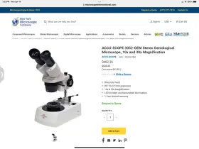 3052-gem Accu-scope 3015 Microscope With 4x 10x 40x And 100x Oil Objectives