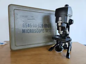 3050 American Optical Vietnam-era Folding Military Microscope With Original Case #2