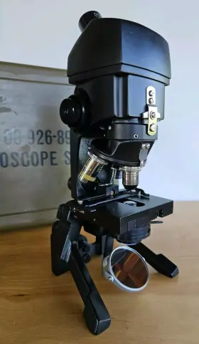 3050 American Optical Vietnam-era Folding Military Microscope With Original Case