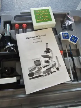 120x-1200x Amscope 608729747277 52pc Kids Starter Compound Microscope Portable Science Kit #3