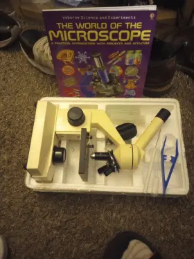 40x-1000x Amscope 84713710 Portable Monocular Student Microscope With Prepared Slides And