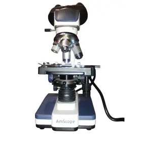 B120c-50p100s Amscope 40x-2500x Led Lab Binocular Compound Microscope With 50pc Blank Slides