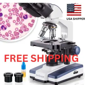 40x-2500x Amscope B120c-r B120c Series Led Lab Binocular Compound Microscope
