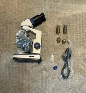 B120ce1 Amscope B120c Upright Compound Microscope Used