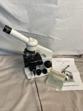 40x-400x Amscope M102c Student Biological Microscope With Prepared Slides 2 Lenses