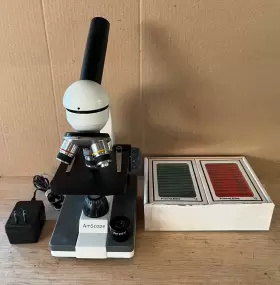 M150amscope Amscope M150 10x 25x Portable Student Compound Microscope All-metal With 48 Slides #2