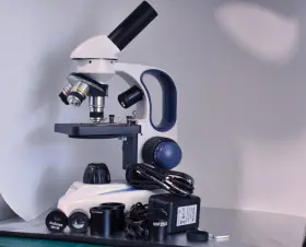 M158c-2l-e Amscope New Oob 40x-1000x 3 Objective Compound Microscope With Camera M158
