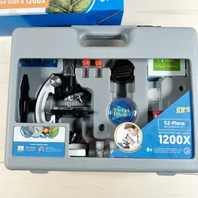 M30-abs-kt2-w-q Amscope 52pc 120x-1200x Kids Starter Compound Microscope Portable Science Kit #2
