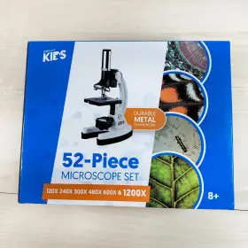 M30-abs-kt2-w-q Amscope 52pc 120x-1200x Kids Starter Compound Microscope Portable Science Kit
