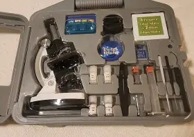 M30-abs-kt2-wm Amscope 52-piece Kids Microscope Kit 120x-1200x Magnification Beginner Scientist