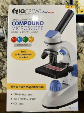 40x-1000x Amscope M50c-b14 Amscope-kids Dual Led Illumination Portable Microscope With Kit