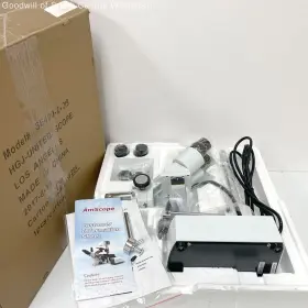 Se400-z-2019 Amscope Se400 Binocular Stereo Microscope With Power Cord Viewers And Box - Tested