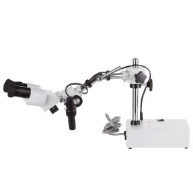 Amscope Se410z-led 10x And 20x Widefield Stereo Microscope On Boom Stand Led Incident Light