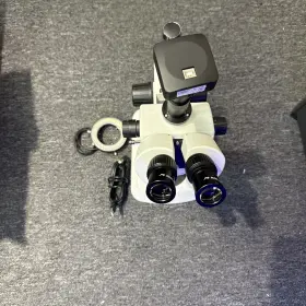 Sm-1bs-48w Amscope Binocular Zoom Stereo Microscope On Pillar Stand Good Condition