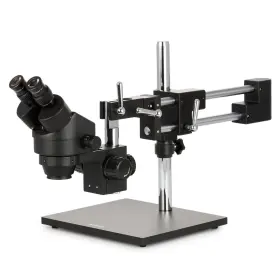 3.5x-45x Amscope Sm-4bx-b Binocular Stereo Zoom Microscope W Double Arm Boom Stand -black