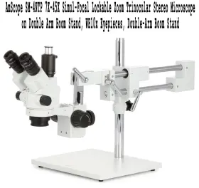 Sm-4ntp Amscope 7x-45x Simul-focal Trinocular Stereo Zoom Microscope On 2-arm Boom Stand