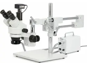 Sm-4tpzz-30wr-18m3 Amscope - 3.5x-180x Trinocular Boom Stereo Microscope With Led Fiber 18mp Camera