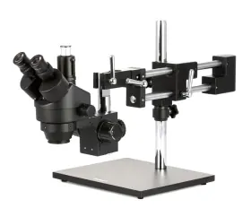 3.5x-180x Amscope Sm-4tz-b Trinocular Stereo Zoom Microscope Double Arm Boom Stand-black