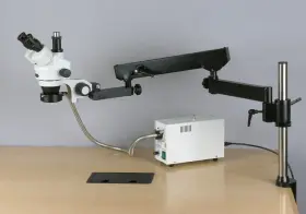 Sm-8tzz-for-10m Amscope 3.5-180x Trinocular Stereo Microscope Articulating Arm Fiber Light 10mp Camera