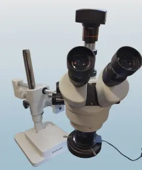 Sm3t54s5m Amscope Smz 45t2 Trinocular Microscope With Led Illuminator And Digital Camera