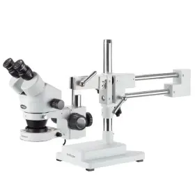 7x-45x Amscope Sm4b Trinocular Stereo Zoom Microscope With Double Arm Boom Stand