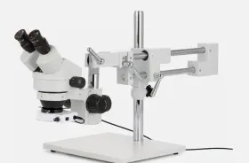 Sm4b80s Amscope 7x-45x Zoom Binocular Stereo Boom Microscope 80 Led Ring Light