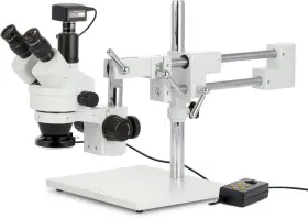 Sm4tzz144a18m3 Amscope 3.5x-180x Trinocular Stereo Microscope With 4-zone 144-led Ring Light An