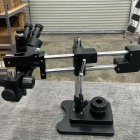 Sm4tzzb Amscope Trinocular Stereo Zoom Microscope - Black Double Arm Boom Stand #2
