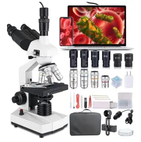40x-5000x Amscope Smxwj-02 Compound Trinocular Microscope Magnification Research Grade