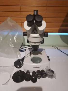 Smzst3 Amscope Stereo Microscope By Szm Series 7x45 With Digital Camera Extras