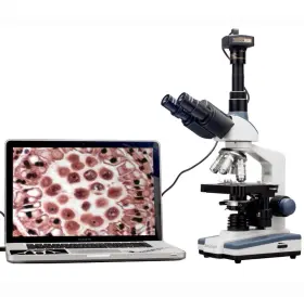 T120b-m Amscope 2000x Trinocular Compound Led Microscope 3d Mechanical Stage 1.3m Camera