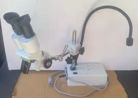 T1a250v Amscope Stereo Binocular Microscope With Boom Arm And Gooseneck Light Great