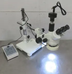 Led-80am Amscope U3530a C197865 Trinocular Zoom Microscope Boom Stand A3530u Camera