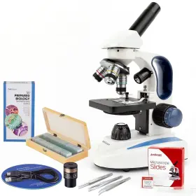 Vb-m158c-2l-pro Amscope M158 Compound 40x-1000x Led Microscope Value Bundle W 5mp Camera Extras