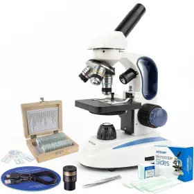 Vb-m158c-2l-str Amscope M158 Compound 40x-1000x Led Microscope Value Bundle W 1mp Camera Extras