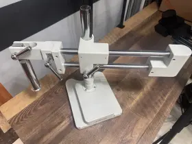 Zm-4tw3-for-20mbi3 Amscope White Double Arm Boom Stand For Stereo Microscopes - Steel Arms