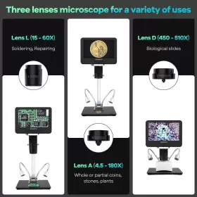 Ad246-m Andonstar 696396619546 Digital Microscope For Adults 3 Lens Soldering 7 #2