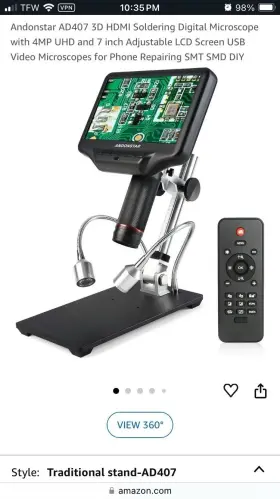 Ad407 Andonstar Hdmi Digital Microscope For Soldering 3d 4mp Video Screen