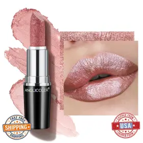 B0d1kffk9h Anglicolor Glitter Metallic Nude Pink Lipstick High-impact Lightweight