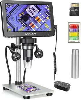 20220830001 Annlov 7 Inch Lcd Digital Microscope 1200x Maginfication 1080p Coin With Rem