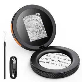 Inskam365 Ashfly Coin Microscope For Adult Mini Handheld With 3 Levels Of Light Adj