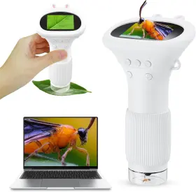 Inskam372 Ashfly Microscope For Kids Pocket With 2ftft Inch Screen - 200x Zoom White