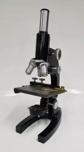 16033-185 Bausch And Lomb Monocular Microscope Vintage 1930s Ak8495 W Case