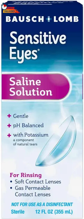 620238 Bausch Lomb And Sensitive Eyes Saline Solution Gentle Daily Rinse For Soft Gas
