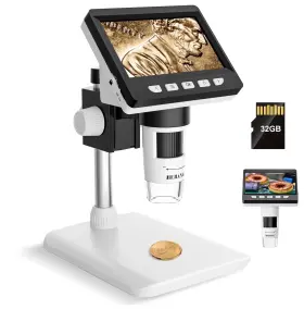N127613 Bebang 1000x Lcd Digital Coin Microscope 4.3ftft 1080p With 32gb For Kids/adults
