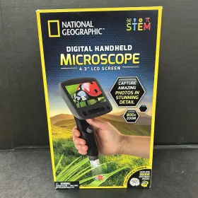 Bluemarble 816448026867 National Geographic Digital Microscope For Kids 40-piece Handheld Microscop