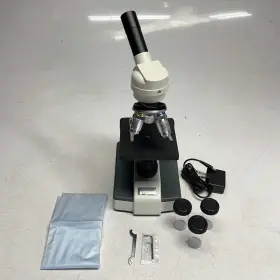 470135-366 Boreal National C1028 Monocular Microscope And Sample Tubes White