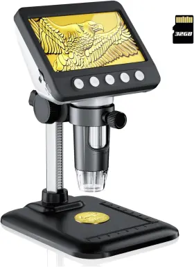 1000x Branded01 445051318385 Digital Microscope 4.3 Inch Lcd Usb Coin 1080p Error Magnifi