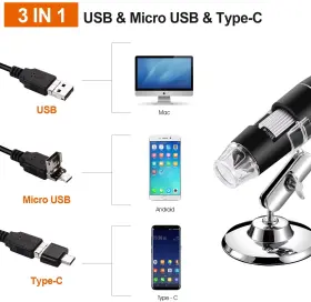 1000x Bysameyee Sa-00 Usb Digital Microscope 40x To 8 Led Magnification Endoscope Camera With C #2