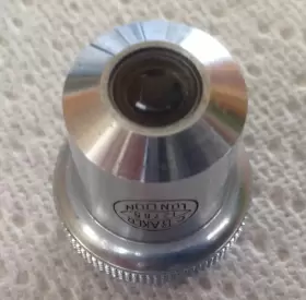12785 C. Baker London Microscope Lens. 2/3 Inch X10 0.25 #3